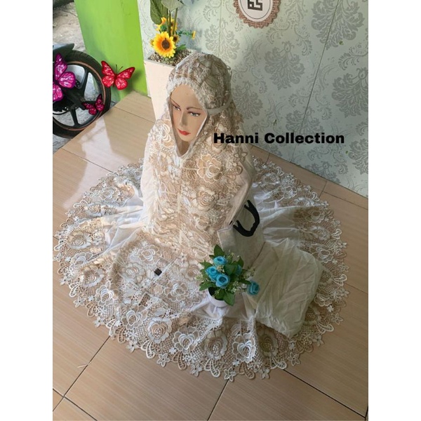 Mukena Prada Renda Mawar Twotone Full KD (BISA COD)