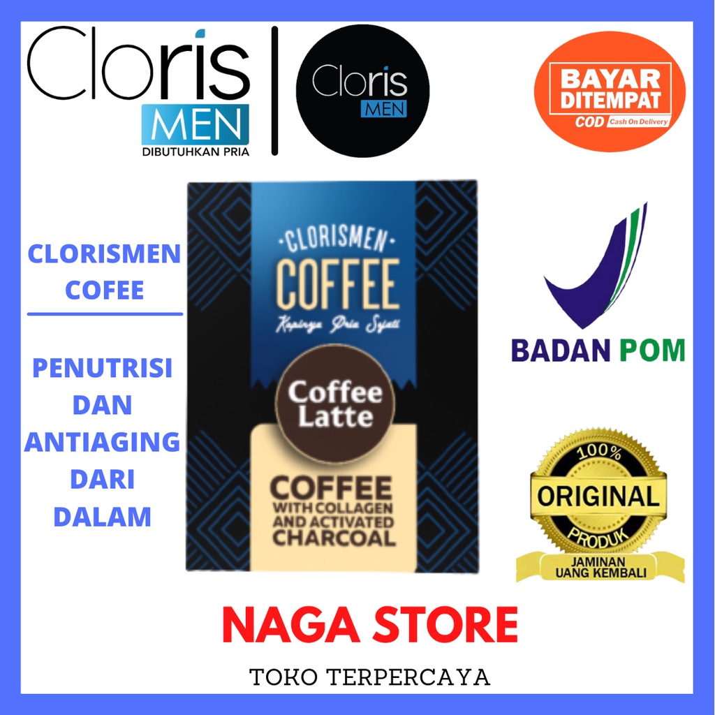 

New Cloris !! Clorismen Coffe Collagen Extract Healthy Coffee Latte / Coffe Cloris Sachet Cloris Men