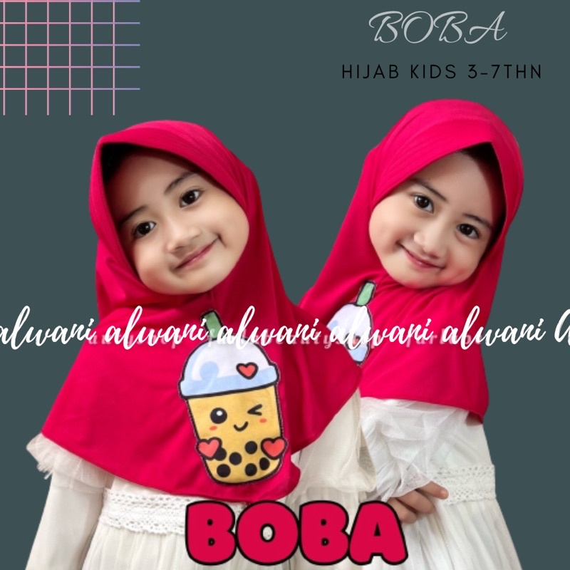 GROSIR BOBA 3-7thn tk hijab anak anak perempuan / jilbab anak perempuan / kerudung anak perempuan / 
