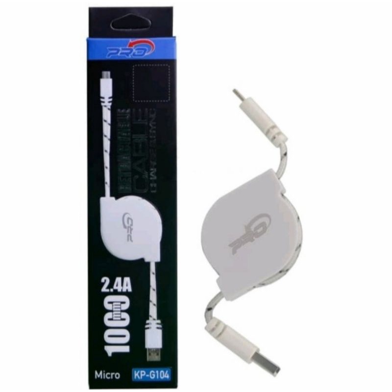 Kabel Data Tarik Pro USB for Micro Type C Iphone Lightning KP-G104 -Micro