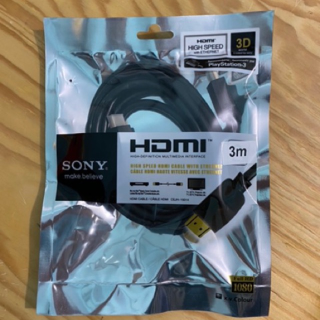 kabel HDMI SONY 3M Male To Male Gold Plate 3 Meter HDTV 1.4V Highspeed