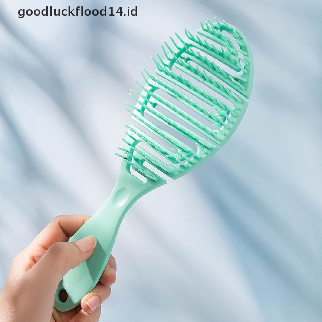 [OOID] Wet Brush DryCurved Comb Massage Comb Fluffy Shape Ribs Curling Comb On Wet Hair ID