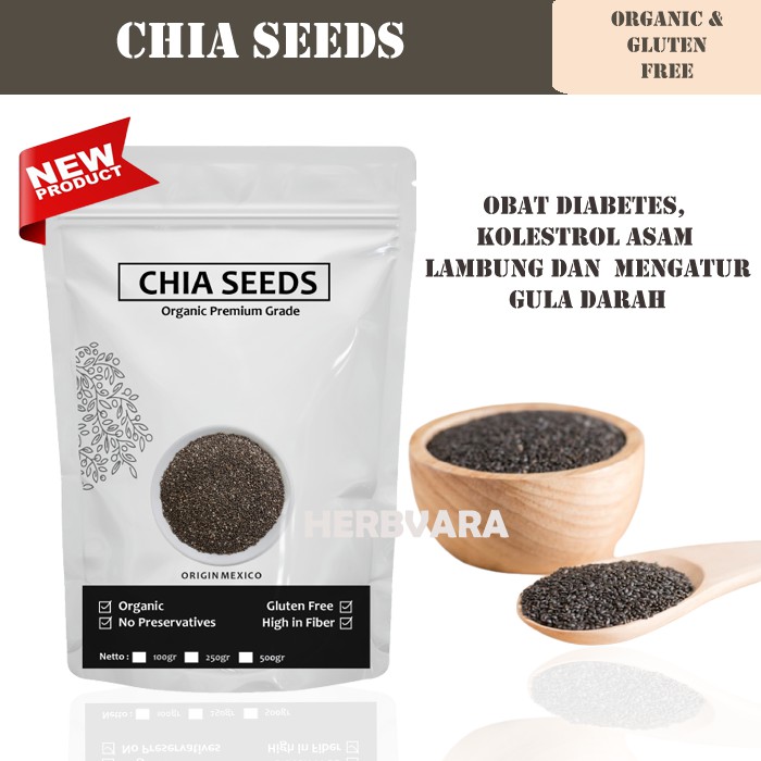 

BIJI CHIA SEEDS PREMIUM ORGANIC NATURAL ORI MEXICO MEMBANTU MENURUNKAN BERAT BADAN BERAT 100 GRAM