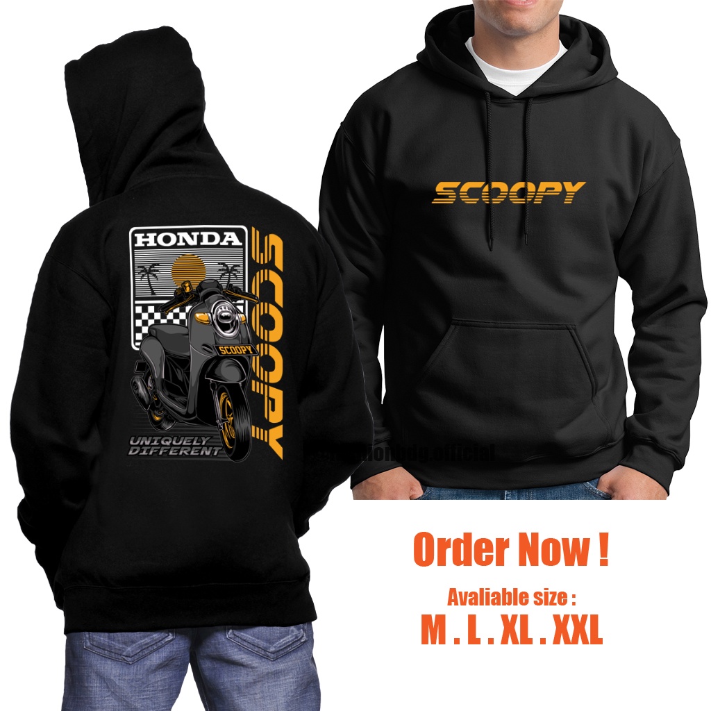 JAKET SCOOPY DISTRO KEREN TERBARU / SWEATER HOODIE HONDA SCOOPY / SWEATER SCOOPY BAHAN TEBAL JUMBO M L XL XXL