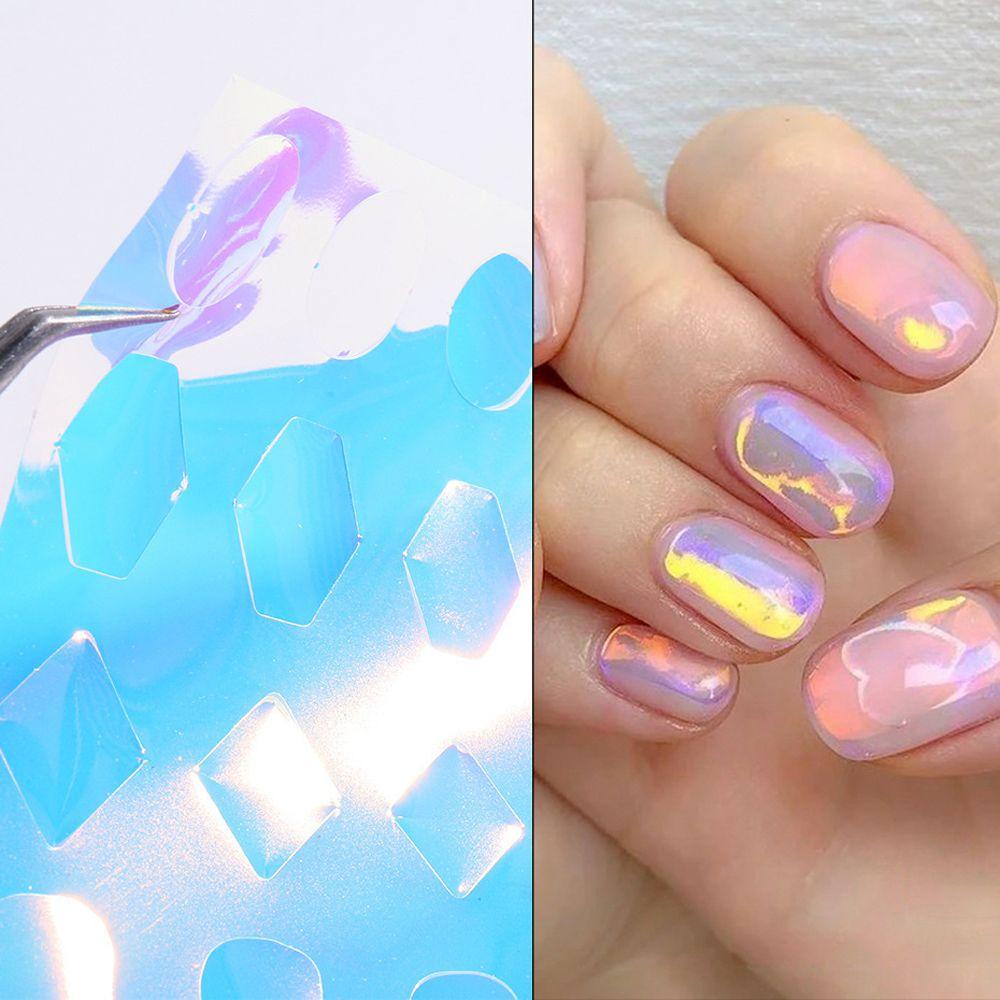 AUGUSTINA Agustina Aurora Kuku Foil Cinta Gadis Nail Art Dekorasi Manicure DIY Nail Decals Self Adhesive Cellophane Paper