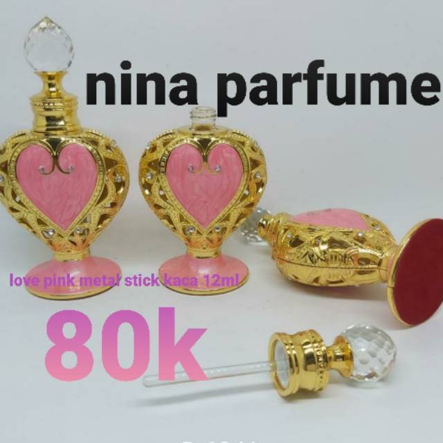 Botol parfum unik kaca mewah roll stik kaca love pink
