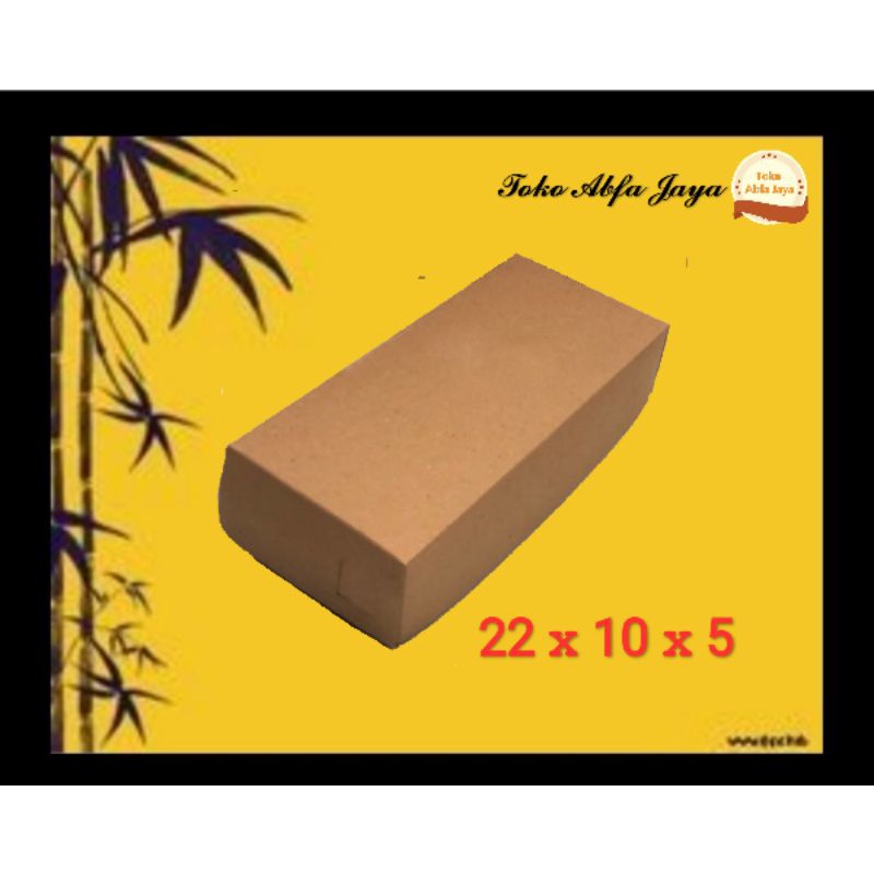 

(Box murah) Box Kraft 22 x 10 x 5 Coklat. Cocok untuk Brownes, sate, Kue lapis, kue, Snack Dll