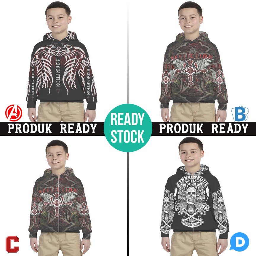Affliction Hoodie Anak Hoodie Bahan Polyester Jersey