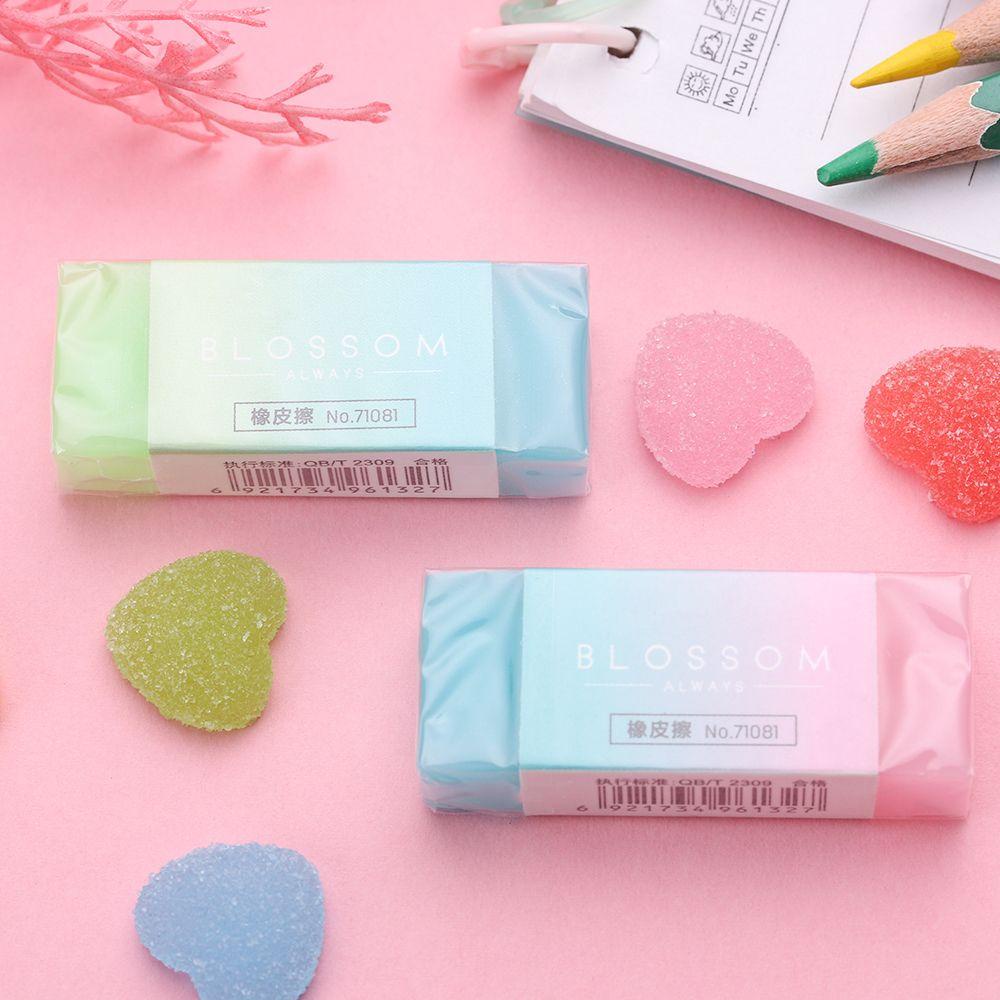 R-flower 1PC / 2PCS / 5PCS Penghapus Karet Lembut Tahan Lama Warna Jelly Untuk Sekolah