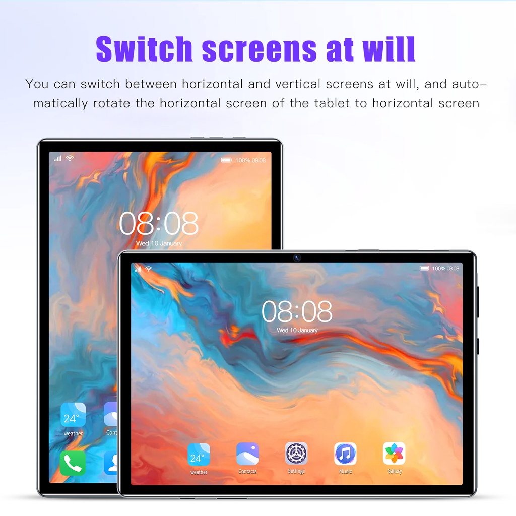 2023 Asli Terbaru A7 Tablets PC  8GB + 256GB Tablet Android 8 Inci Layar Besar Full Screen Wifi 5G Dual Sim Untuk Anak Belajar