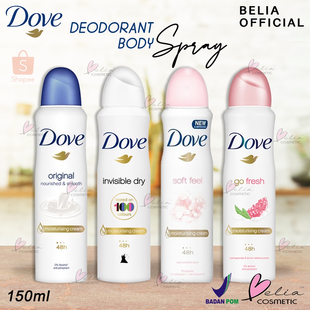 ❤ BELIA ❤ DOVE Deodorant Body Spray | Invisible Dry | Powder Soft | Original | Go Fresh | Deodoran