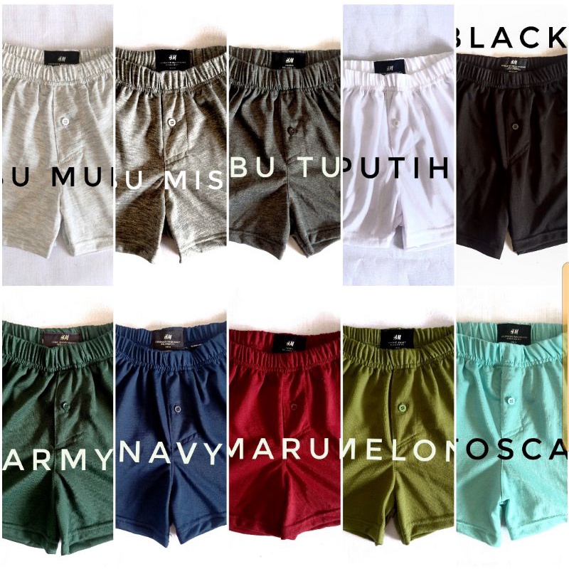 Celana Boxer Pria Polos Bahan Baby Terry