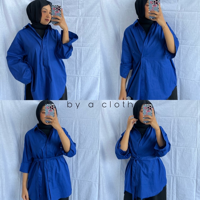 Aspa Shirt Katun Oversize Belt - Kemeja Wanita - Kemeja Oversize Katun by a cloth