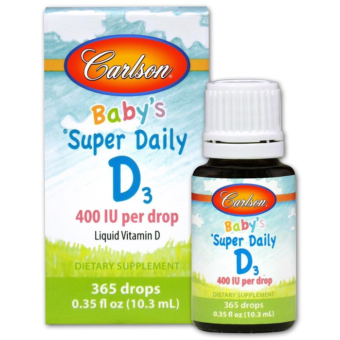 Carlson Labs Babys Baby Super Daily D3 400 Iu 103 Ml Vitamin D3 Suplemen Tulang Untuk Bayi