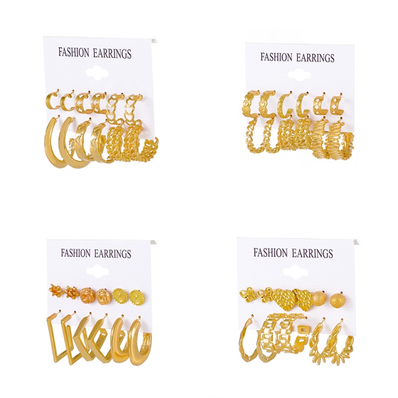 9 Pasang Anting Rumbai Bentuk Lingkaran Warna Permen Gaya Retro