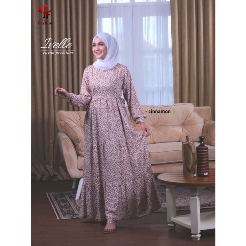 Ivelle dress rayon Fee Fashion Cinamon coklat