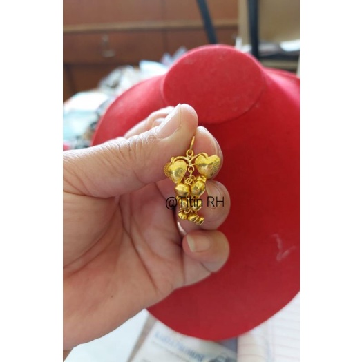 Liontin Anggur Mas asli 24K 999,9%. Emas London