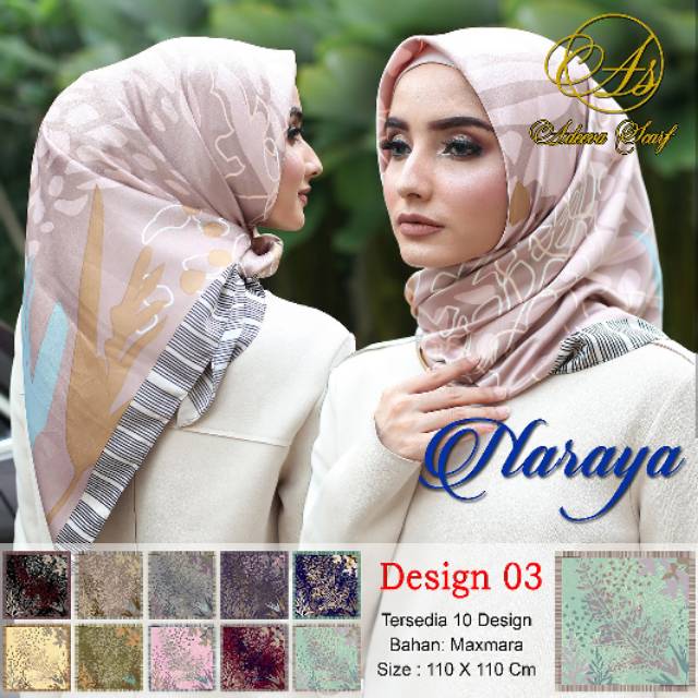 Segiempat motif / jilbab motif / hijab segiempat / kerudung segiempat naraya by adeeva scarf