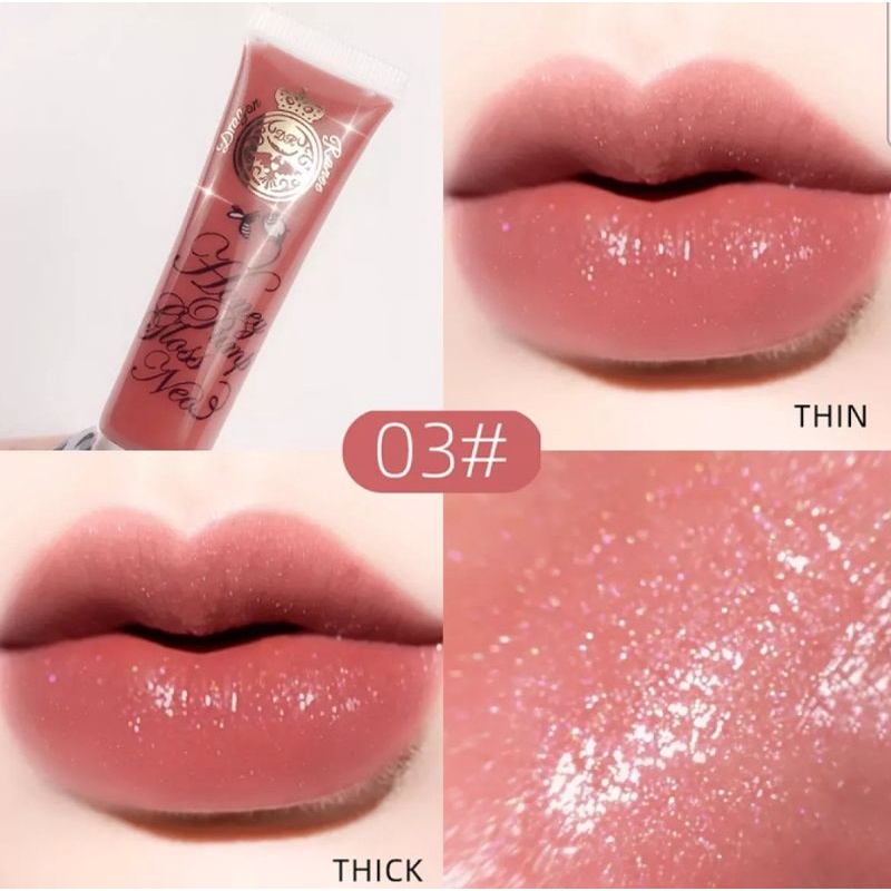 LIP GLOSS TRANSPARAN LAPISAN BIBIR, MINYAK BIBIR, KACA, CERMIN AIR PELEMBAB JELI MUTIARA MENGKILAP