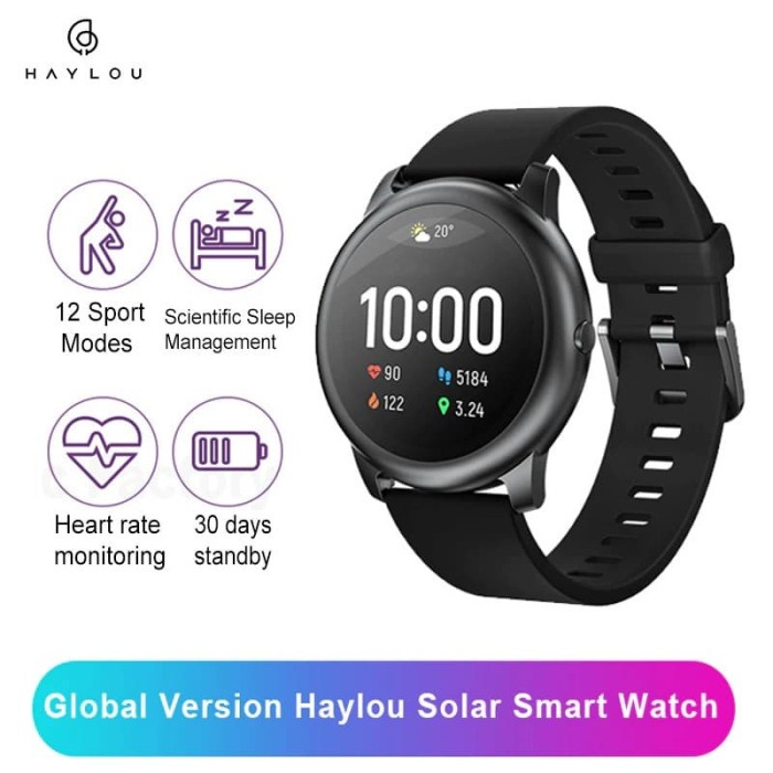 Haylou Solar Jam Tangan Digital Smartwatch Heartrate Waterproof LS05
