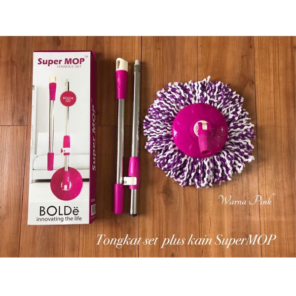 Tongkat Set Super MOP Refill Kain Pel Handle Set Supermop Bolde Kain Pel Bolde Tongkat Pel Murah