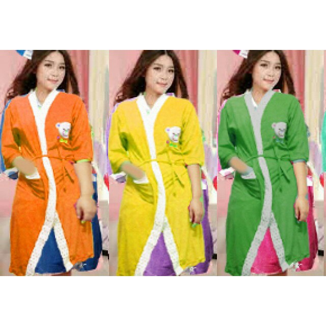 kimono towel kitty orange