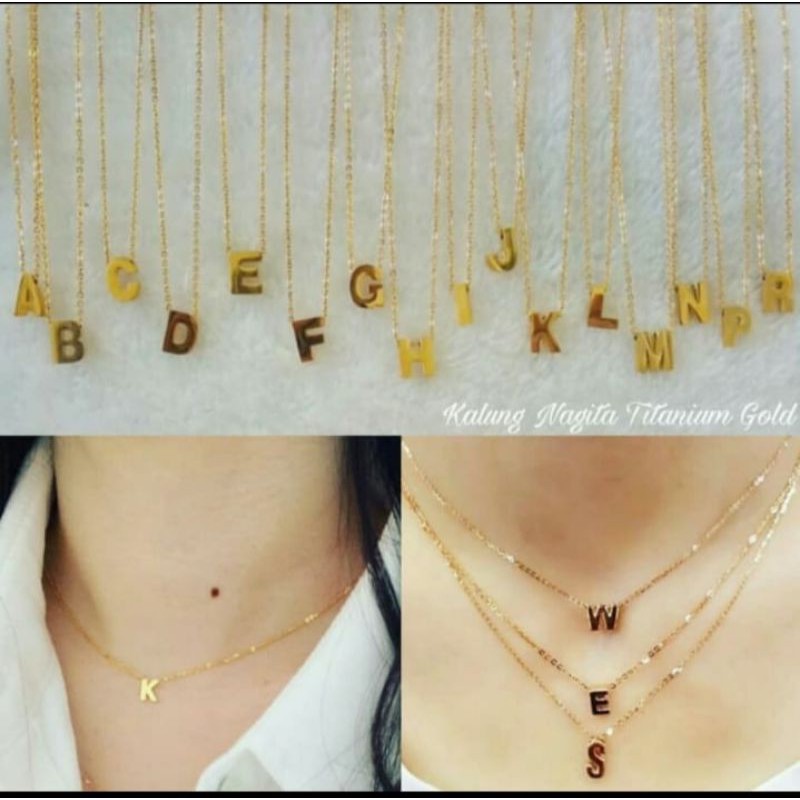 kalung Nagita titanium anti karat gold A0002