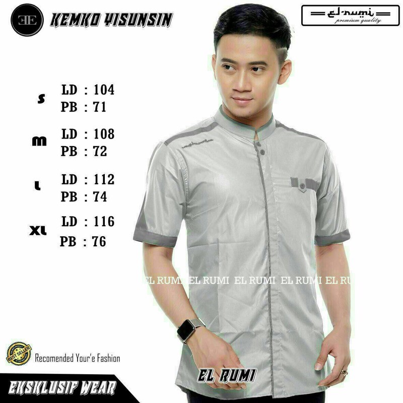 Baju Koko Modern-Baju Koko Berkualitas-Baju Koko Pendek-Baju Koko El Rumi