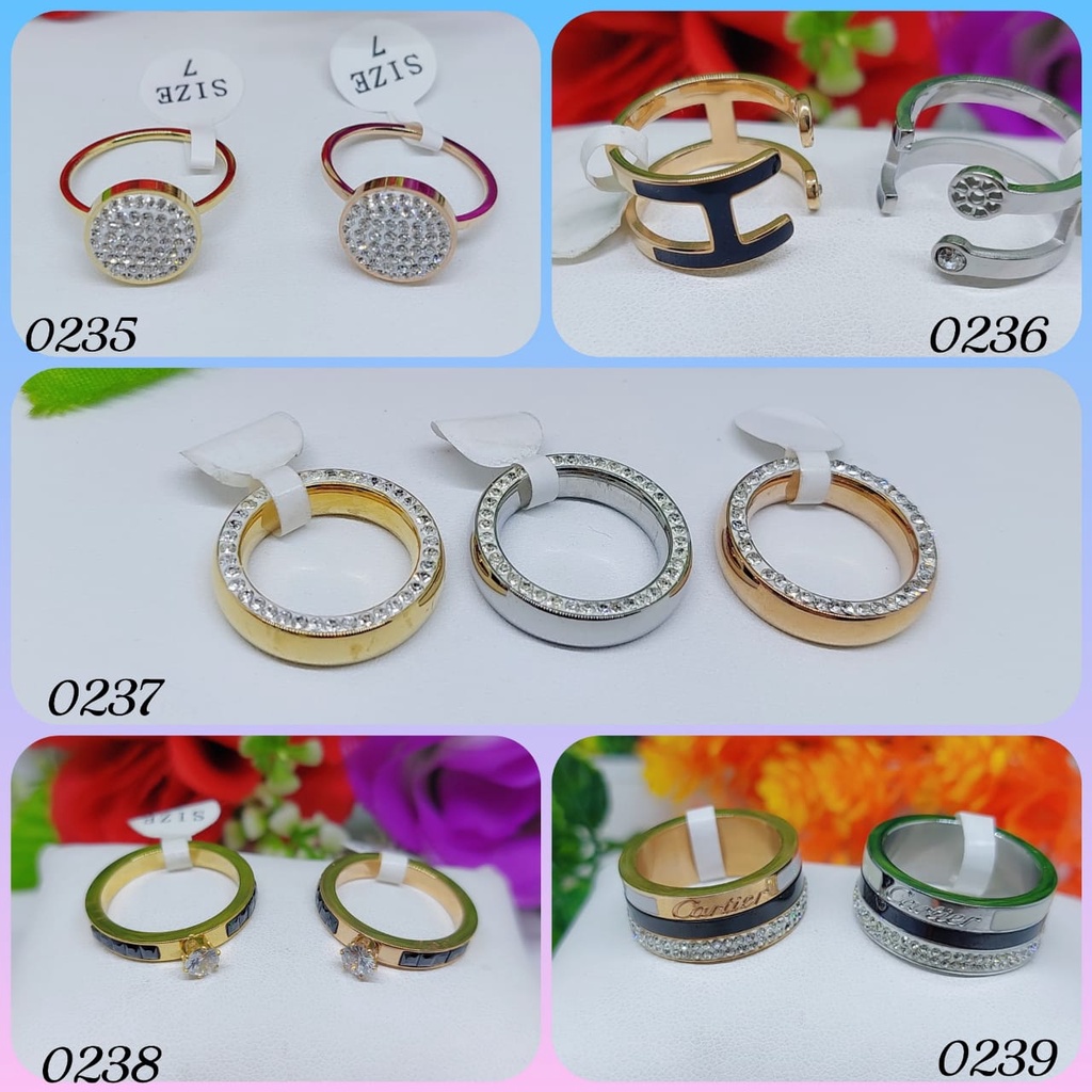 Cincin titanium permata 0235-0239