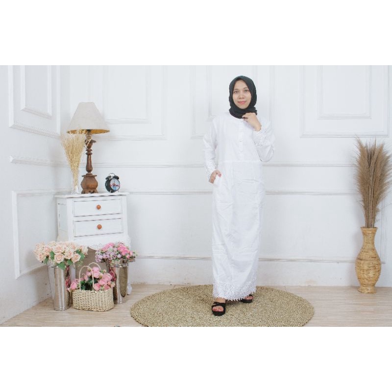 GAMIS ZAKYA IHROM WANITA IHRAM IBU UMROH HAJI UMRAH BAJU THAWAF SAI BAJU LEBARAN GAMIS PENGAJIAN DRE