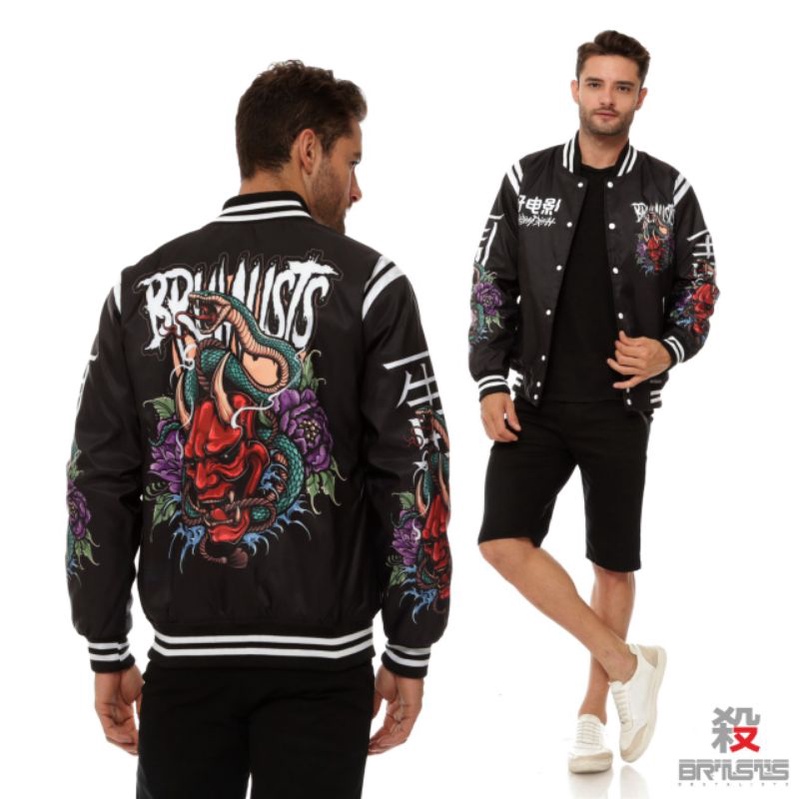 JAKET VARSITY BASEBALL BRUTALISTS DENIM JAKET UNISEX ORIGINAL PRIA WANITA-V11