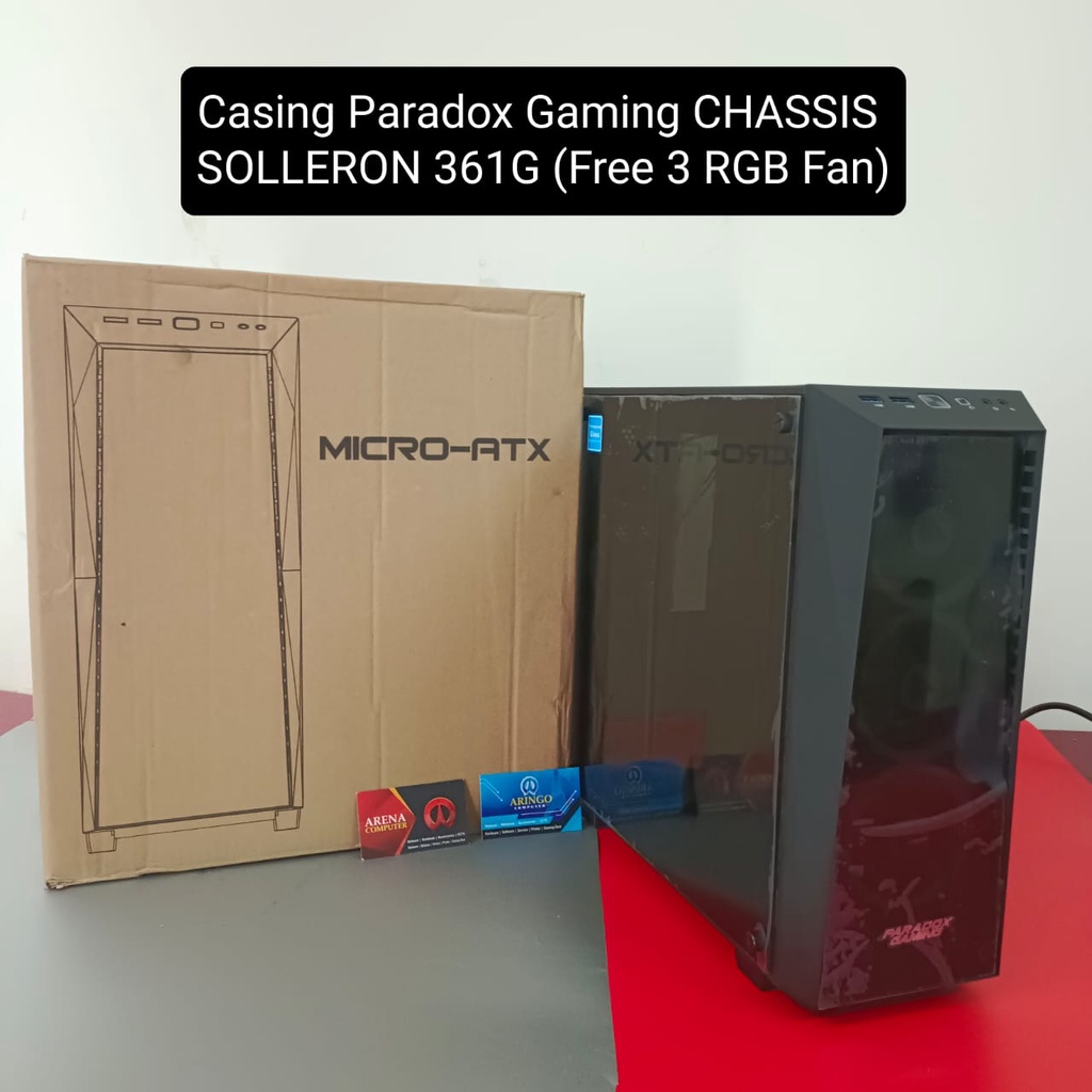 Casing Paradox Gaming CHASSIS SOLLERON 361G (Free 3 RGB Fan)