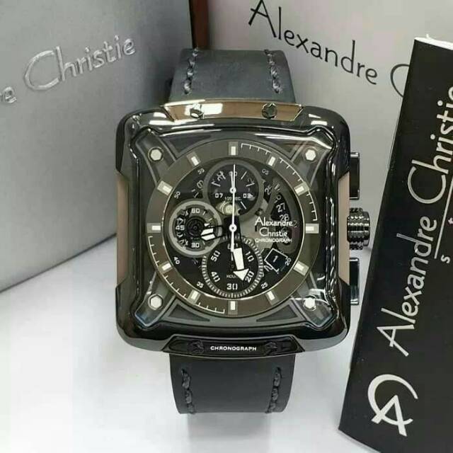 ALEXANDRE CHRISTIE AC3039MC AC 3039 MC BLACK JAM TANGAN PRIA ORIGINAL