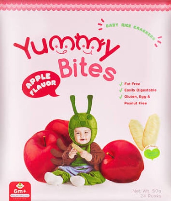 Yummy Bites Baby Rice Crackers 50gr Gluten Free