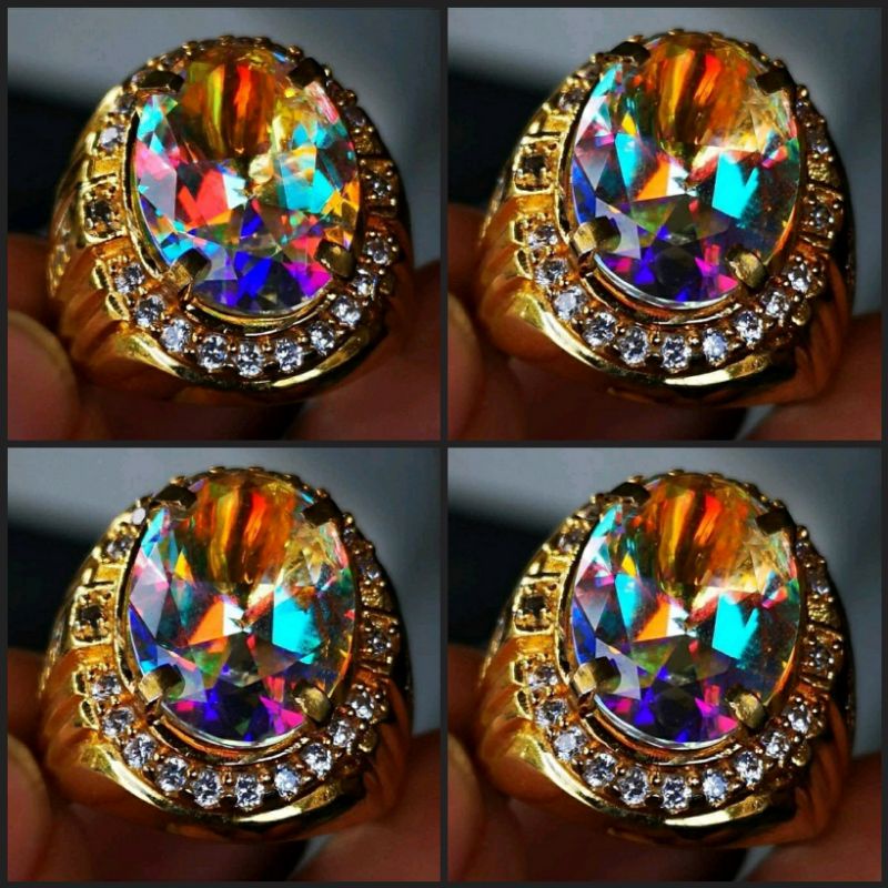 BATU PERMATA KALIMAYA INDIA MULTICOLOR PLAYING WARNA PELANGI