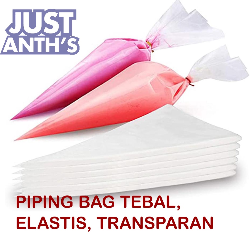 Transparan REUSABLE PLASTIC Piping Bag Plastik TEBAL 100pcs
