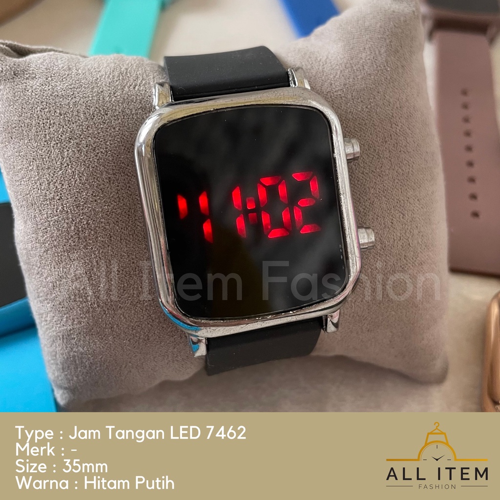 COD✅ Jam Tangan Digital LED 7462 Rubber Electronic Fashion Import Pria Wanita Anak Remaja / Jam Tangan Segi Kotak / Jam Tangan LED DEWASA MODEL KOREA / HARGA GROSIR