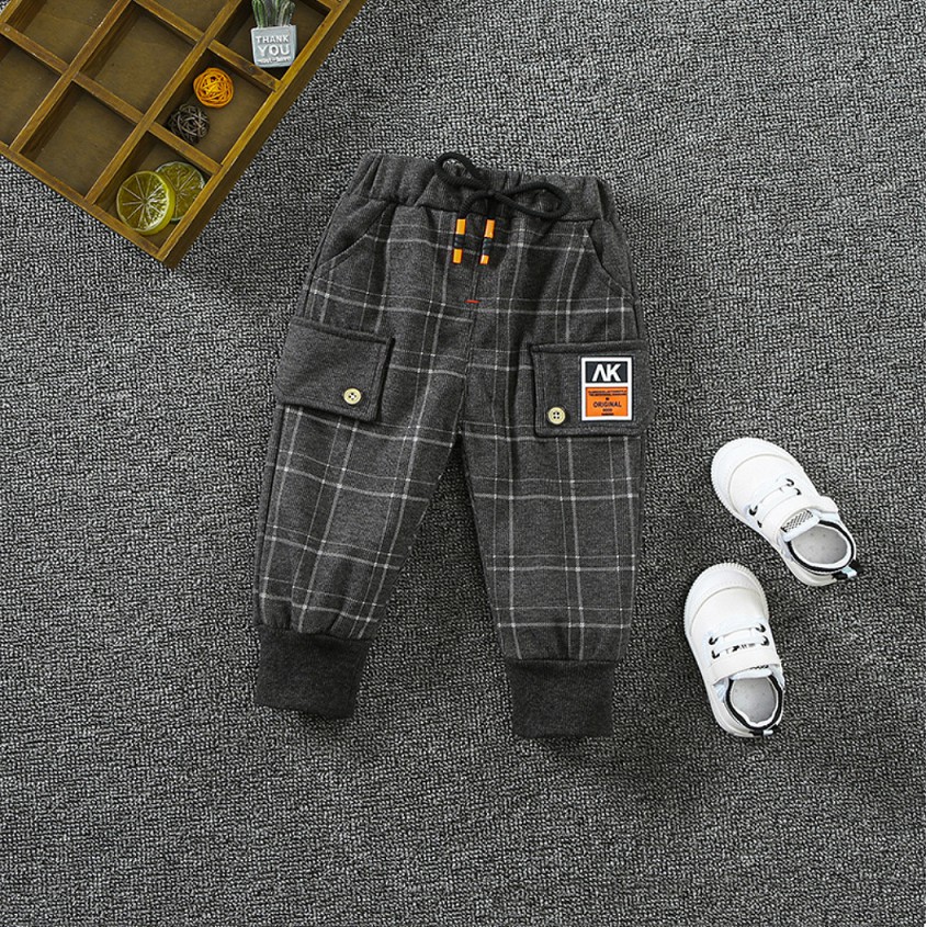 Celana Panjang Bayi Anak 0-3 Tahun Flannel Hype Beast Anak Laki-laki Cowok Long Pants Kotak-kotak