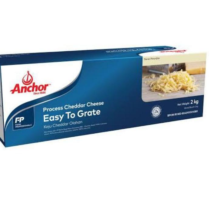 

12.12 anchor process cheddar cheese easy to grate etg keju olahan 2kg 이