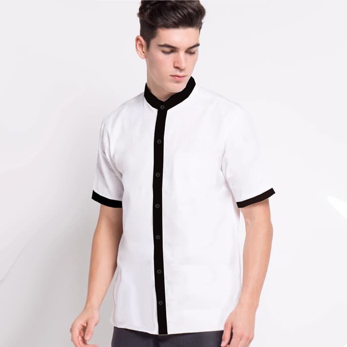 U23H3 Baju Koko Kemko Huda Pdk Rabbani Original New    Vm Kemeja Koko Krah Shanghai Pendek Putih - P