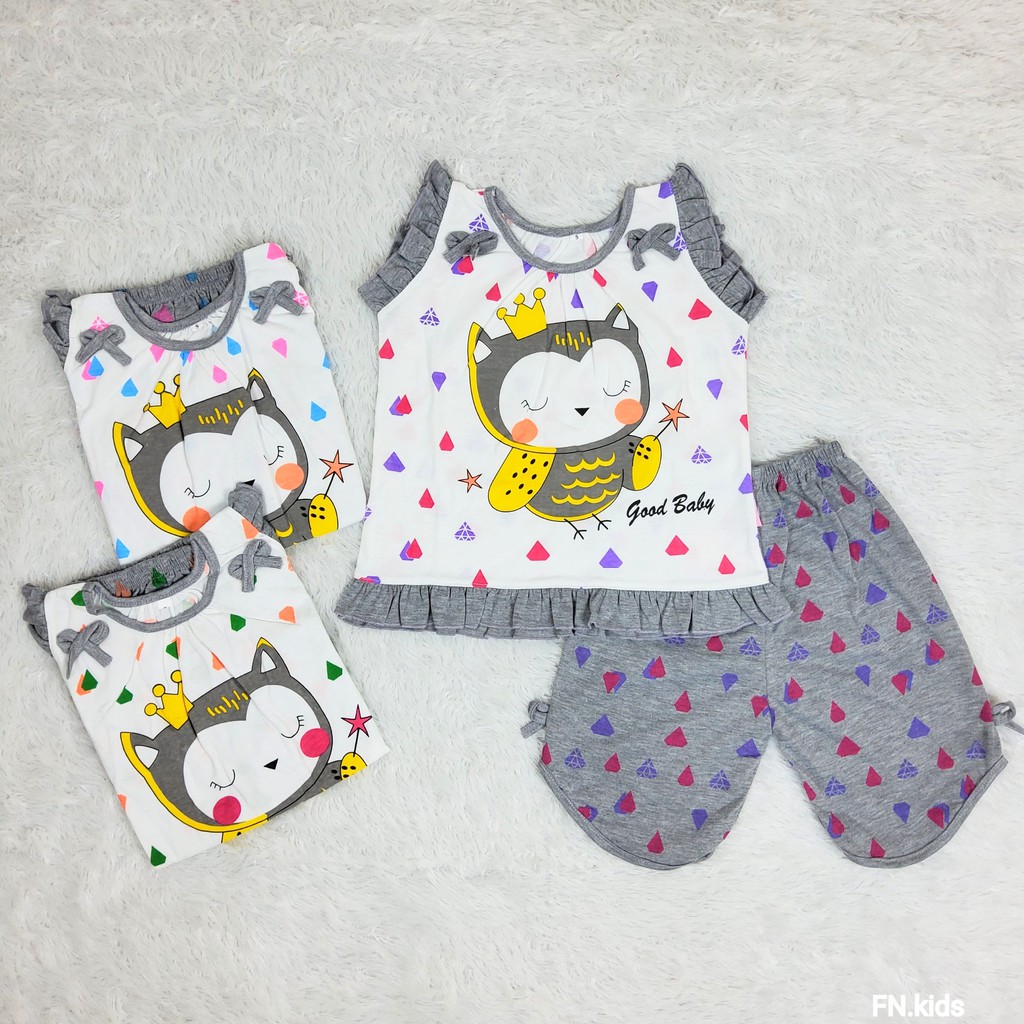 Setelan Anak Perempu Baju an 2-7 Tahun Motif Owl Baju Tidur Anak Perempuan