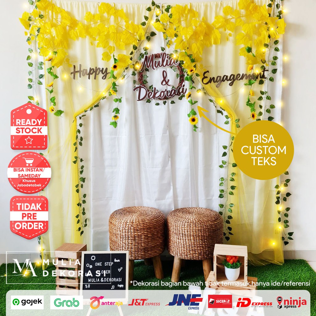 Dekorasi Lamaran Tunangan Backdrop Nikahan PhotoBooth DIY Akad Nikah Aqiqah Khitan Paket Mulia II