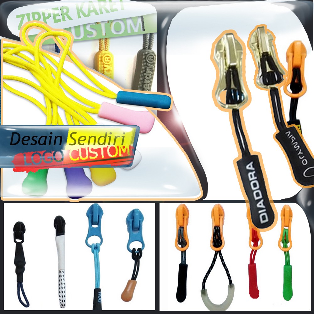 KEPALA DAUN ZIPPER PULLER KARET UNTUK TARIKAN RITSLETING RUBBER CUSTOM SUPLY GARMENT & KONVEKSI