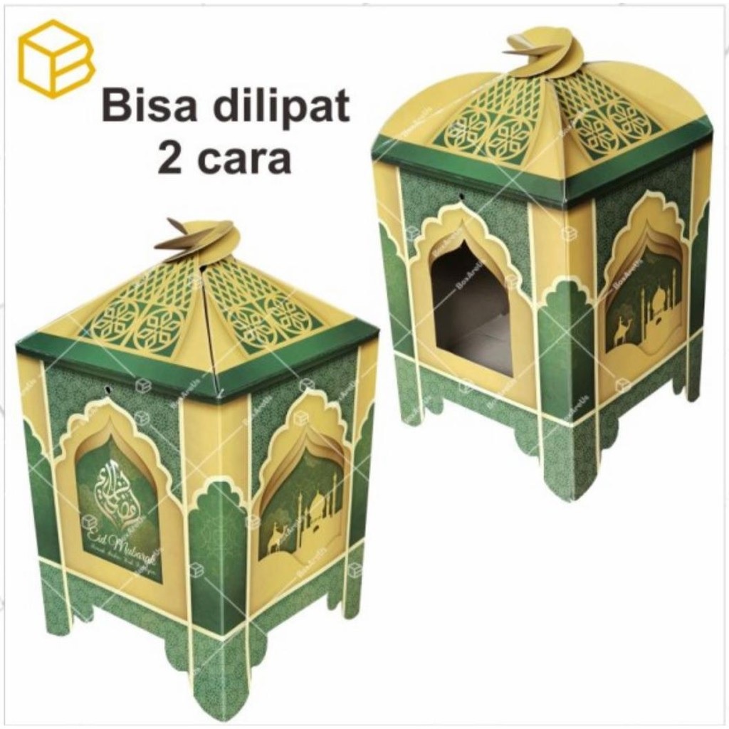 Dus Toples Lebaran Lantern Hijau - Box Toples Lebaran - Gosend/Grab Only!!!