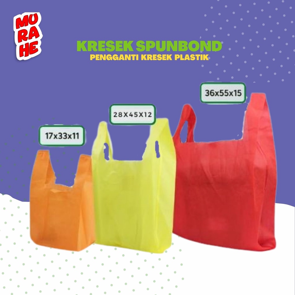 

Tas Kresek Spunbond M (28x45x12) / Kantong Kain / Goodie Bag @20pcs