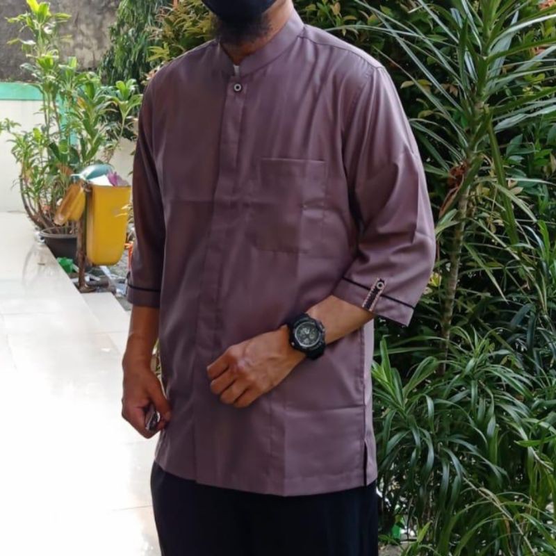 kemeja koko / baju koko / baju koko pria / kemko slim / warna mocca