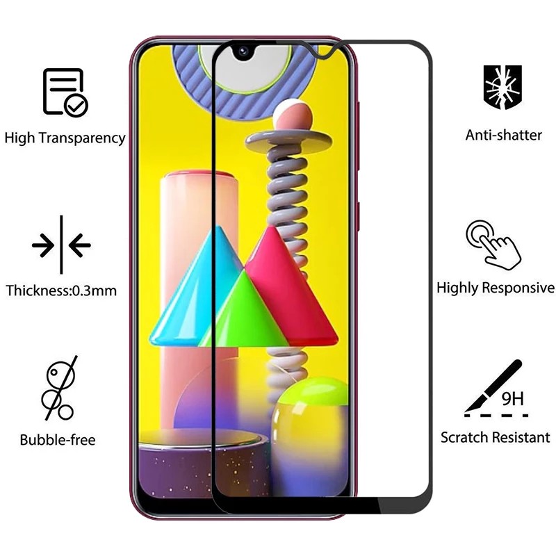 PROMO Tempered Glass SAMSUNG GALAXY M31, M51, M21 &amp; M30s TG Layar Full Cover Anti Gores Kaca