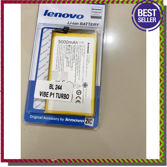 Acc Hp Baterai Lenovo Vibe P1 Turbo P1A42 Bl244 Bl 244 Original Baterai