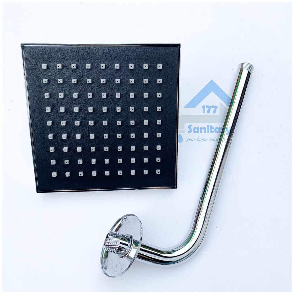 Wall Shower Tembok Minimalis Kotak 6inch WS73- Shower Mandi Tanam Tembok 6 inch jumbo persegi gede semprotan tanpa selang /C15