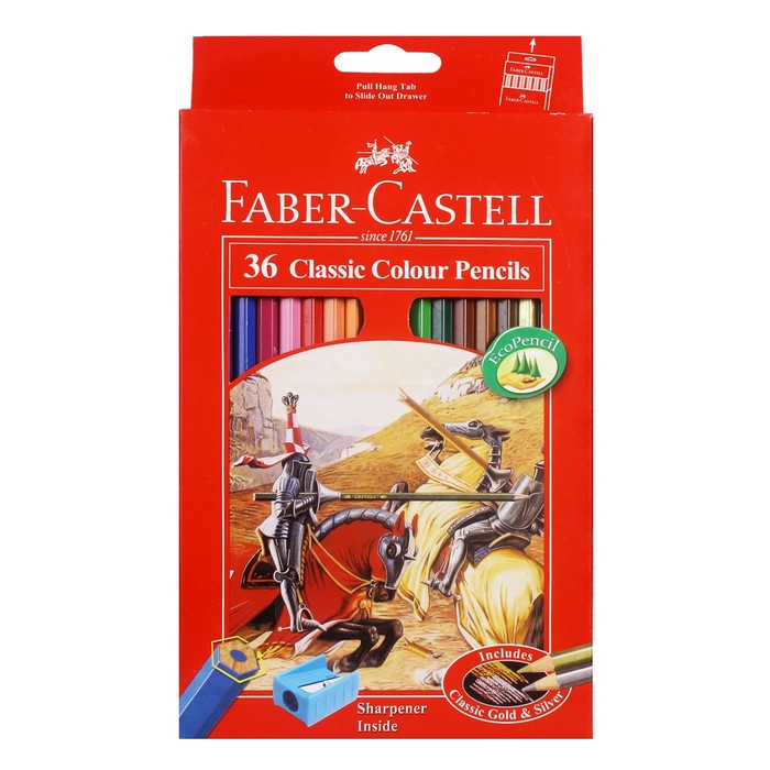 

WARNAPENSIL- PENSIL WARNA FABER CASTELL 36 CLASSIC / FREE RAUTAN -PENSIL WARNA